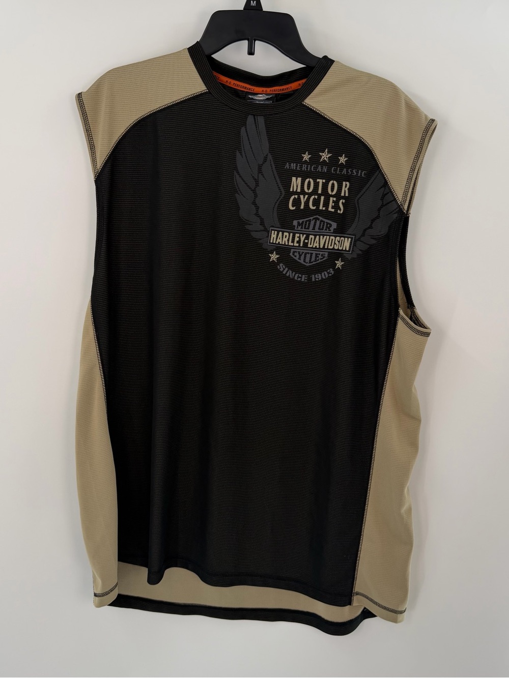 Harley-Davidson Black & Tan Sleeveless Motorcycles Graphic Tank